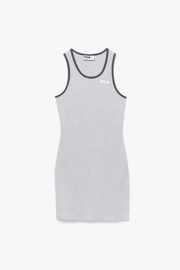 Fila Mattea Workout Women's Dresses - Silver/White,NZ 728-85197